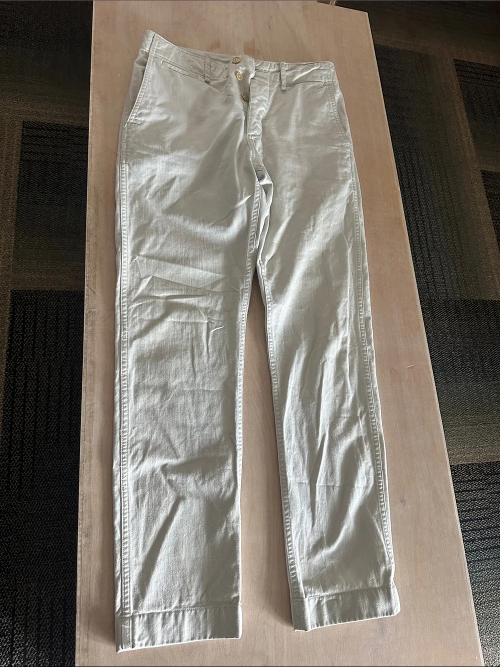 Buck mason officer pant Men's Casual Straight-Leg Pants in Light Beige